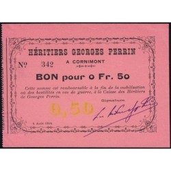 88 - Pirot 44 - Cornimont - 0,50 franc - Sans série - 04/08/1914 - Etat : SUP+