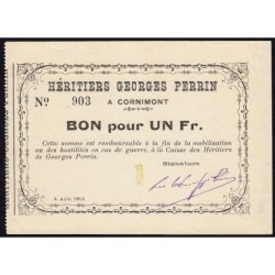 88 - Pirot 45 - Cornimont - 1 franc - Sans série - 04/08/1914 - Etat : SUP
