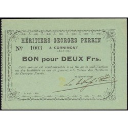 88 - Pirot 46 - Cornimont - 2 francs - Sans série - 04/08/1914 - Etat : SUP+