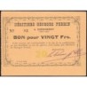 88 - Pirot 49 - Cornimont - 20 francs - Sans série - 04/08/1914 - Etat : TTB