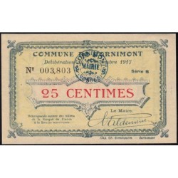 88 - Pirot 20 - Cornimont - 25 centimes - Série B - 06/11/1917 - Etat : SPL+