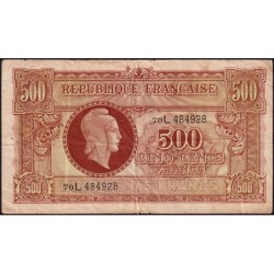 VF 11-01 - 500 francs - Marianne - 1945 - Série 70L - Etat : TB