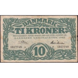 Danemark - Pick 37l_1 - 10 kroner - Série u - 1948 - Etat : TB+