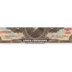 Brésil - Pick 158c - 5 cruzeiros - Série 1344 - Estampa 2 - 1957 - Etat : NEUF