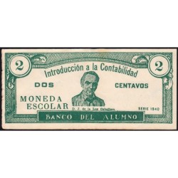 Cuba - Billet scolaire - Banco del Alumno - 2 centavos - 1940 - Etat : TTB-