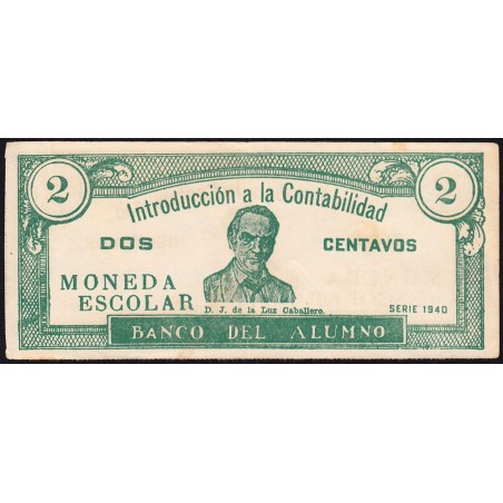 Cuba - Billet scolaire - Banco del Alumno - 2 centavos - 1940 - Etat : TTB