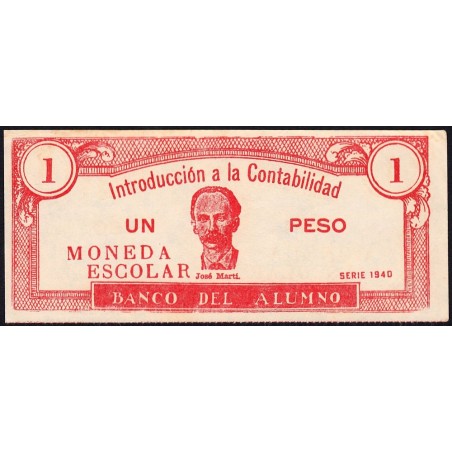 Cuba - Billet scolaire - Banco del Alumno - 1 peso - 1940 - Etat : TTB+