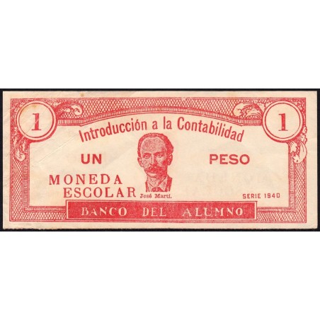 Cuba - Billet scolaire - Banco del Alumno - 1 peso - 1940 - Etat : TB+
