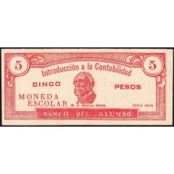 Cuba - Billet scolaire - Banco del Alumno - 5 pesos - 1940 - Etat : TTB+