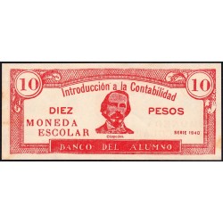 Cuba - Billet scolaire - Banco del Alumno - 10 pesos - 1940 - Etat : TTB+