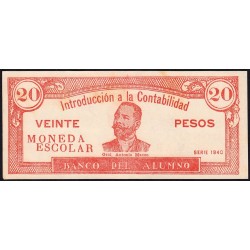 Cuba - Billet scolaire - Banco del Alumno - 20 pesos - 1940 - Etat : SUP