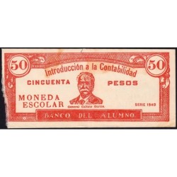 Cuba - Billet scolaire - Banco del Alumno - 50 pesos - 1940 - Etat : B