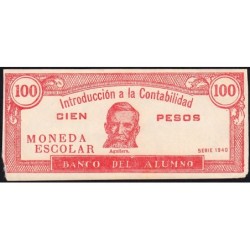 Cuba - Billet scolaire - Banco del Alumno - 100 pesos - 1940 - Etat : TB+