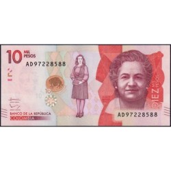 Colombie - Pick 460b - 10'000 pesos - Série AD - 02/08/2016 - Etat : NEUF