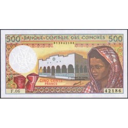 Comores - Pick 10b_2 - 500 francs - Série F.06 - 1996 - Etat : NEUF