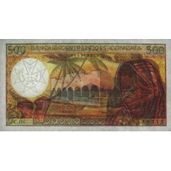 Comores - Pick 10b_3 - 500 francs - Série T.06 - 1997 - Etat : NEUF