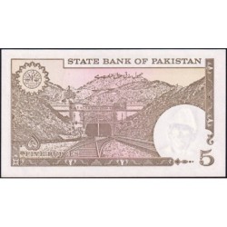 Pakistan - Pick 38_5b - 5 rupees - Série AAB - 1993 - Etat : SPL
