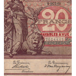 Belgique - Pick 62b - 20 francs - 02/10/1900 - Etat : TB+