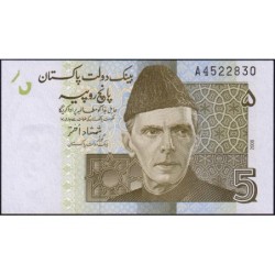 Pakistan - Pick 53a_1 - 5 rupees - Série A - 2008 - Etat : NEUF