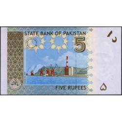 Pakistan - Pick 53a_2 - 5 rupees - Série AH - 2008 - Etat : NEUF