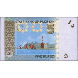 Pakistan - Pick 53a_2 - 5 rupees - Série AL - 2008 - Etat : NEUF