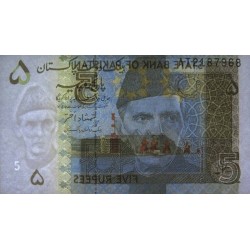 Pakistan - Pick 53a_2 - 5 rupees - Série AT - 2008 - Etat : NEUF