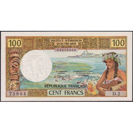 Nouvelle-Calédonie - Nouméa - Pick 63a - 100 francs - Série D.2 - 1971 - Etat : TTB+ à SUP