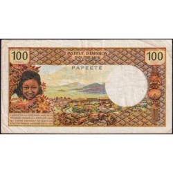 Tahiti - Papeete - Pick 23 - 100 francs - Série T.1 - 1969 - Etat : TB+