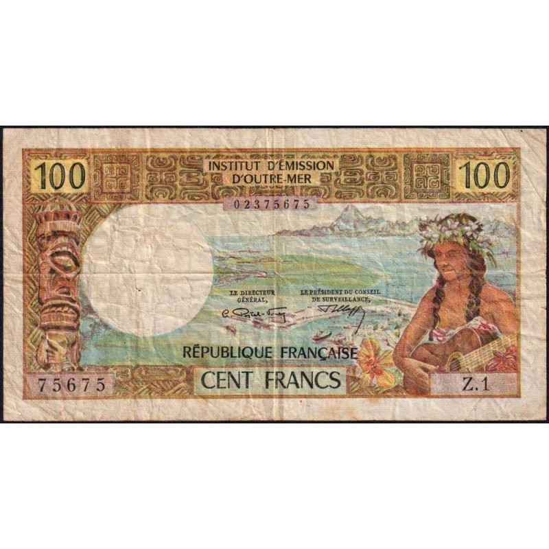 Tahiti - Papeete - Pick 23 - 100 francs - Série Z.1 - 1969 - Etat : TB