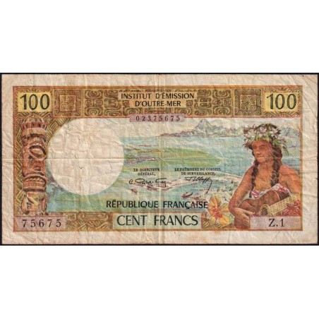 Tahiti - Papeete - Pick 23 - 100 francs - Série Z.1 - 1969 - Etat : TB