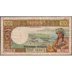 Tahiti - Papeete - Pick 24b - 100 francs - Série O.2 - 1972 - Etat : TB-