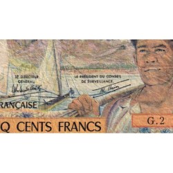 Tahiti - Papeete - Pick 25b_2 - 500 francs - Série G.2 - 1982 - Etat : TB-