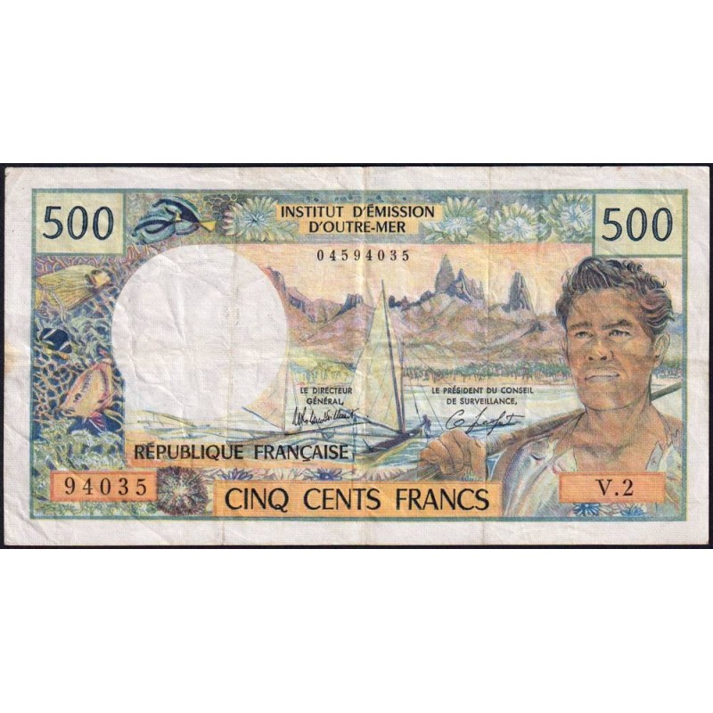 Tahiti - Papeete - Pick 25c - 500 francs - Série V.2 - 1984 - Etat : TB