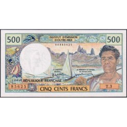 Tahiti - Papeete - Pick 25d - 500 francs - Série T.3 - 1985 - Etat : pr.NEUF