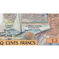 Tahiti - Papeete - Pick 25d - 500 francs - Série T.3 - 1985 - Etat : pr.NEUF