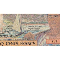 Tahiti - Papeete - Pick 25d - 500 francs - Série Y.3 - 1985 - Etat : TB-