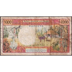 Tahiti - Papeete - Pick 27b_1 - 1'000 francs - Série A.3 - 1977 - Etat : B