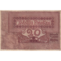 Belgique - Pick 62d - 20 francs - 06/09/1907 - Etat : TTB-