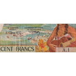 Tahiti - Papeete - Pick 23 - 100 francs - Série A.1 - 1969 - Etat : B+