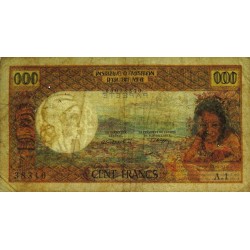 Tahiti - Papeete - Pick 23 - 100 francs - Série A.1 - 1969 - Etat : B+