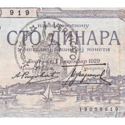 Yougoslavie - Monténégro - Pick R 13b - 100 dinara - Série З.0761 - 01/12/1929 (1941) - Etat : TTB+