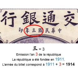 Chine - Bank of Comm. - Shanghai - Pick 116m - 1 yüan - Série F T - 01/10/1914 (1940) - Etat : SUP+