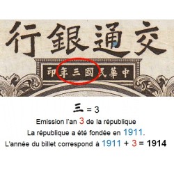 Chine - Bank of Comm. - Shanghai - Pick 117n - 5 yüan - Série SB M - 01/10/1914(1940) - Etat : SPL+