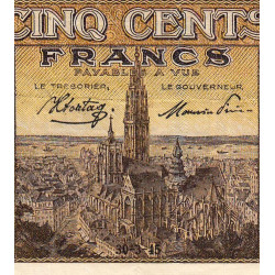 Belgique - Pick 127a - 500 francs - 30/03/1945 - Etat : TTB