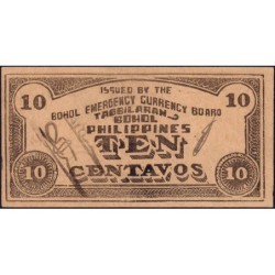 Philippines - Bohol - Pick S 131d - 10 centavos - Sans lettre de série - 1942 - Etat : NEUF