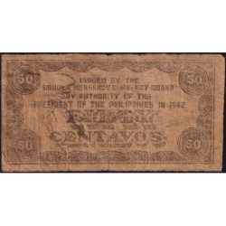 Philippines - Bohol - Pick S 134e - 50 centavos - Sans lettre de série - 1942 - Etat : B