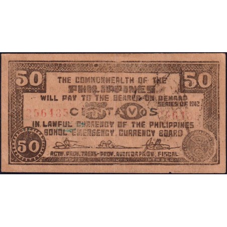 Philippines - Bohol - Pick S 134e - 50 centavos - Sans lettre de série - 1942 - Etat : SPL