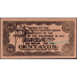 Philippines - Bohol - Pick S 134e - 50 centavos - Sans lettre de série - 1942 - Etat : SPL