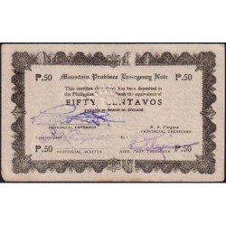 Philippines - Mountain Province - Pick S 594a - 50 centavos - Sans lettre de série - 1942 - Etat : SPL