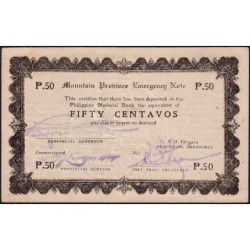 Philippines - Mountain Province - Pick S 594b - 50 centavos - Sans lettre de série - 1942 - Etat : SPL